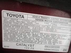 2007 TOYOTA COROLLA S PEARL RED 1.8L AT Z15049